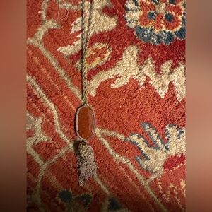 Kendra Scott long Rayne pendant in brown